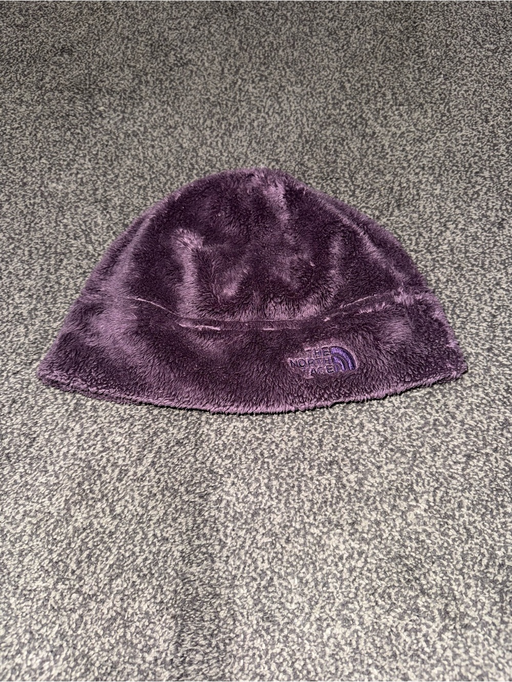 The North Face Unisex Purple Fuzzy Fleece Beanie Winter Hat L/XL
